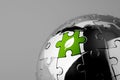 Recycle icon on jigsaw for eco & green world concept Royalty Free Stock Photo