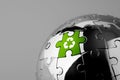 Recycle icon on jigsaw for eco & green world concept