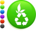 Recycle icon on round internet button Royalty Free Stock Photo