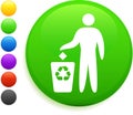 Recycle icon on round internet button Royalty Free Stock Photo