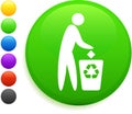 Recycle icon on round internet button Royalty Free Stock Photo