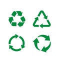 Recycle icon set green color collection. Vector illustration Royalty Free Stock Photo