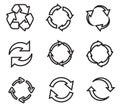 recycle icon set, line version, vector eps10 Royalty Free Stock Photo