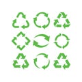 Recycle icon set, Recycle Recycling symbol. Vector illustration. Isolated on white background Royalty Free Stock Photo