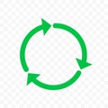 Recycle icon, vector arrow symbol. Eco waste reuse cycle, waste circle or bio recycle three arrows Royalty Free Stock Photo