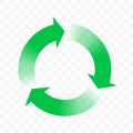 Recycle icon, vector arrows circle symbol. Eco waste reuse cycle, bio waste recycle gradient arrows Royalty Free Stock Photo