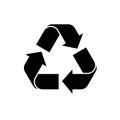 Recycle icon vector. Black recycling symbol. vector icon of recycle on isolated background. Simple recycle logo for web, mobile Royalty Free Stock Photo