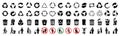 Recycle icons set, trash bin, trash can icons with man - vector Royalty Free Stock Photo
