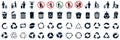 Recycle icons set, trash bin, trash can icons with man - vector Royalty Free Stock Photo