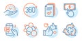 Recycle, Integrity and Safe time icons set. Payment click, 360 degrees and Handout signs. Vector