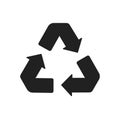 Recycle isolated vector icon. Environment conservation concept. Pollution environment concept vector illustration. Black recycling