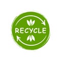 Recycle label sticker, environment protection sign, zero waste icon - vector