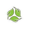 Recycle leaf logo or icon vector design Royalty Free Stock Photo