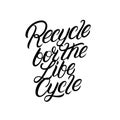 Recycle for the Life cycle hand written lettering. Royalty Free Stock Photo