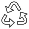 Recycle line icon. Reuse vector illustration isolated on white. Cycle symbol outline style design, designed for web and Royalty Free Stock Photo