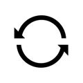 Recycle, loading symbol flat black line icon, Vector Illustration Royalty Free Stock Photo