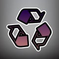 Recycle logo concept. Vector. Violet gradient icon with black an Royalty Free Stock Photo