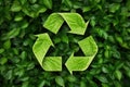 Recycle Logo Formed by Leaves: A Visual Ode to Eco-Friendly Passion Royalty Free Stock Photo