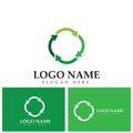 Recycle logo template or icon vector design. Royalty Free Stock Photo