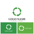 Recycle logo template or icon vector design. Royalty Free Stock Photo