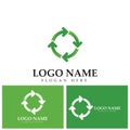 Recycle logo template or icon vector design. Royalty Free Stock Photo