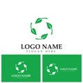 Recycle logo template or icon vector design. Royalty Free Stock Photo