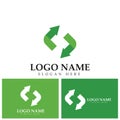 Recycle logo template or icon vector design. Royalty Free Stock Photo