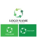 Recycle logo template or icon vector design. Royalty Free Stock Photo