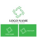 Recycle logo template or icon vector design. Royalty Free Stock Photo