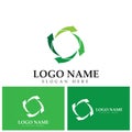 Recycle logo template or icon vector design. Royalty Free Stock Photo