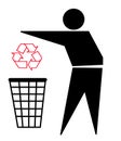 Recycle logo and trash Royalty Free Stock Photo