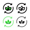 Recycle Nature Leaves Icon Set Logo Vector Illustration