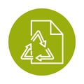 Recycle paper ecology alternative sustainable energy block line style icon