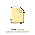 Recycle paper icon in a flat design. Vector illustration Royalty Free Stock Photo