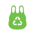 Plastic bag with triangle rotation arrow recycle sign, Green recycling plastic bag icon, Reusable ecological preservation concept Royalty Free Stock Photo