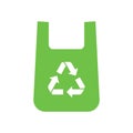 Plastic bag with triangle rotation arrow recycle sign, Green recycling plastic bag icon, Reusable ecological preservation concept Royalty Free Stock Photo