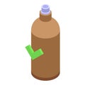 Recycle plastic bottle icon isometric vector. Eco green