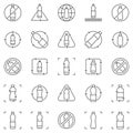 Recycle Plastic Bottle line icons set - vector Recycling signs Royalty Free Stock Photo