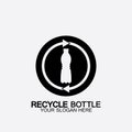 Recycle plastic bottle logo icon vector illustration design.Bottle with recycle symbol. Plastic recycling symbol flat icon-vector Royalty Free Stock Photo