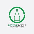 Recycle plastic bottle logo icon vector illustration design.Bottle with recycle symbol. Plastic recycling symbol flat icon-vector Royalty Free Stock Photo