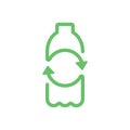 Recycle plastic logo icon, Arrows pet bottle shape recycling sign, Ecological preservation concept