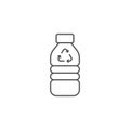 Recycle plastic bottle vector icon symbol isolated on white background