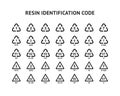 Recycle plastic code vector illustration set isolated on white backgound