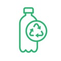 Recycle plastic logo icon, Arrows pet bottle shape recycling sign, Reusable ecological preservation