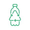 Recycle plastic logo icon, Arrows pet bottle shape recycling sign, Reusable ecological preservation