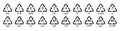 Recycle plastic symbol. Plastic recycle icons. Icon of pp, pet, hdpe, ldpe and pvc. Triangle logo for safety and ecology. Black Royalty Free Stock Photo