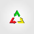 Recycle reggae logo icon vector rastafarian color style