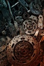 Recycle rough metal cogwheel texture background