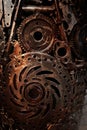 Recycle rough metal cogwheel texture background