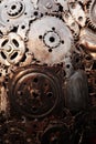 Recycle rough metal cogwheel texture background